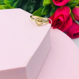 Anel Coração Cravejado