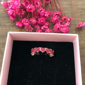 Anel Corações Rosa