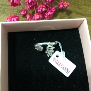 Anel dois pingente coração e menino