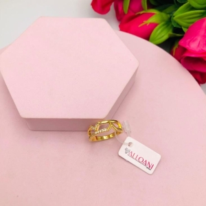 Anel Duplo com um Lado Cravejado e outro Liso N 16