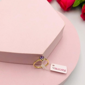 Anel Solitário Coração Lilás N22