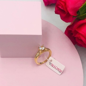 Anel Solitário Cravejado N 22