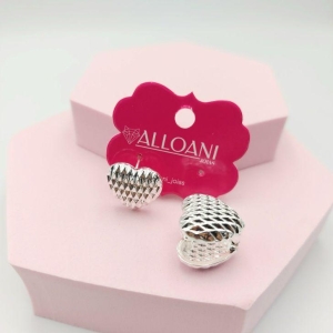 Brinco Argola Coração Com Detalhes