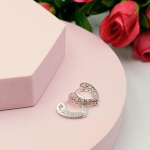 Brinco Argola Coração Cravejado