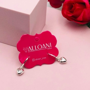 Brinco Argolinha com Pingente Coração