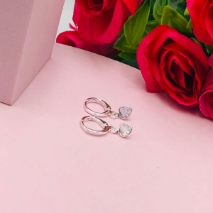 Brinco Argolinha com Pingente de Coração M