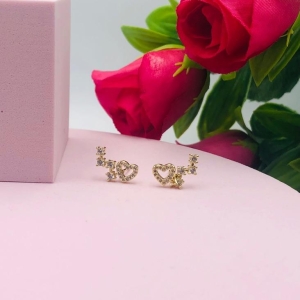 Brinco Batimento Cardíaco com Coração Cravejado