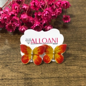 Brinco Borboleta Resinada