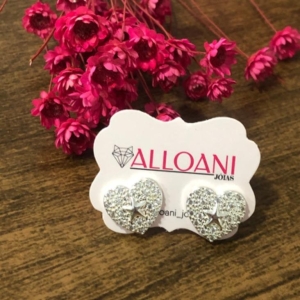 Brinco Coração Cravejado