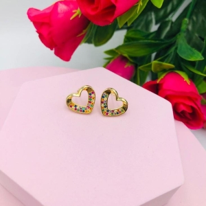 Brinco Coração Cravejado