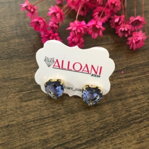 Brinco coração roxo