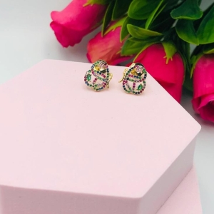 Brinco de Borboleta Cravejado Colorido