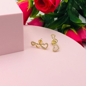 Brinco Ear Cuff Coração Cravejado