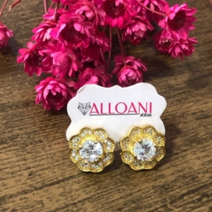 Brinco Flor Cravejado