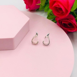 Brinco Gota com Pedra Rosa