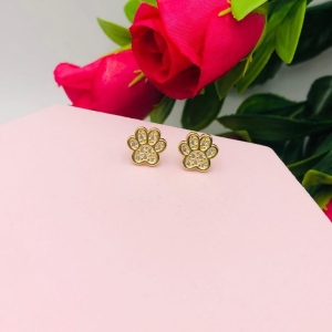 Brinco patinha de Pet cravejado