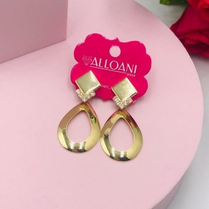 Brinco Pendurado com Pedras Brancas