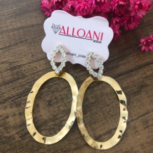 Brinco pendurado oval