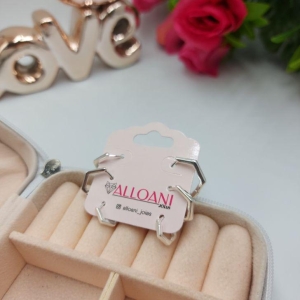 Brinco Trio de Argolas Hexágono