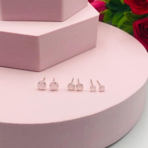 Brinco Trio Redondo Zirconia Rosa