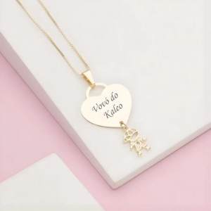 Colar Cadeado um Pingentes