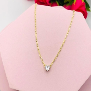 Colar Cartier com Pingente Ponto de Luz Coração