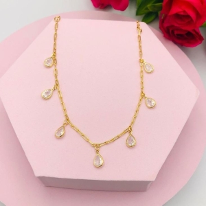 Colar Choker Cartier com Gotas de Zirconias