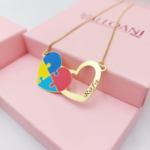 Colar Coração Autismo Personalizado