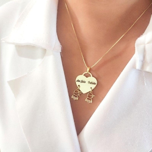 Colar Coração Cadeado Personalizado