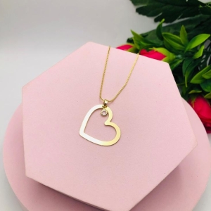 Colar Coração com Ponto de Luz