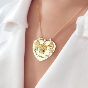 Colar Coração Mãe de Tres