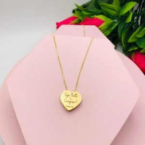 Colar Coração Seja Forte e Corajosa