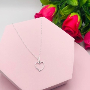 Colar Corrente Cadeado com Pingente Coração