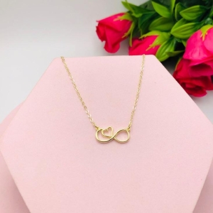 Colar Corrente Cadeado com Pingente Infinito Amor