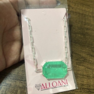 Colar Corrente Cartier com Pedra Natural Verde