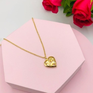 Colar Corrente Elo Português com Pingente Coração