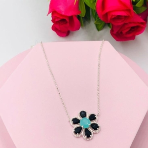 Colar Corrente Elo Português com Pingente Flor