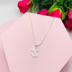 Colar Corrente Veneziana com Pingente Gatinho