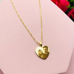 Colar de Coração Com Foto
