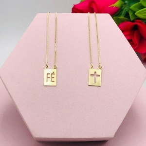 Colar Escapulário Fé e Cruz