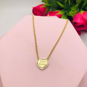 Colar Grumet com Pingente de Coração