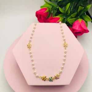 Colar Infantil Pérolas com Borboletas