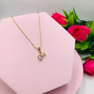 Colar Letra H com Coração