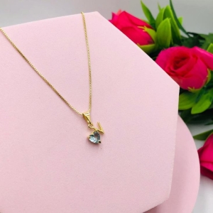 Colar Letra V com Coração