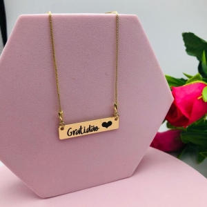 Colar Plaquinha Gratidão