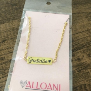 Colar Plaquinha Gratidão