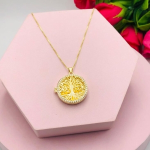 Colar Relicario Árvore da Vida Cravejado