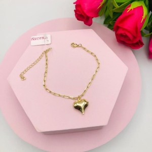 Pulseira cartie com Pingente de coração