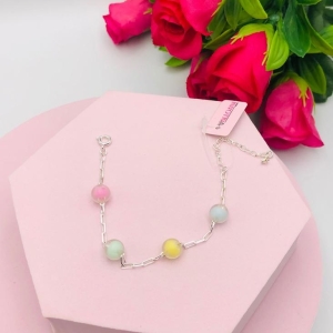 Pulseira Cartier Fina com Bolinhas Colorida