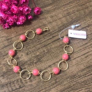 Pulseira com Bolas  Rosas